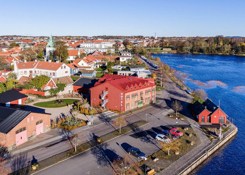 Flygbild över Falkenberg